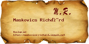Maskovics Richárd névjegykártya